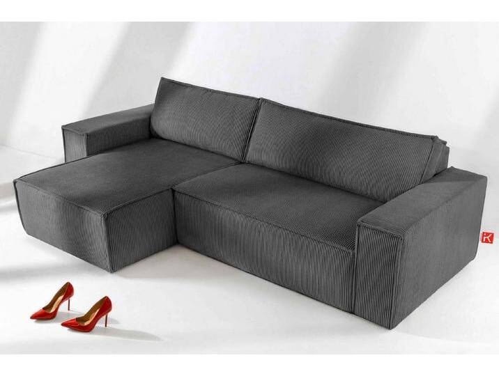 KONSIMO® Ecksofa NAPI Universal-Ecksofa links oder rechts, beidseitig, hergestellt in der EU, mit Schlaffunktion, Bettkasten, Modern, grau von OTTO