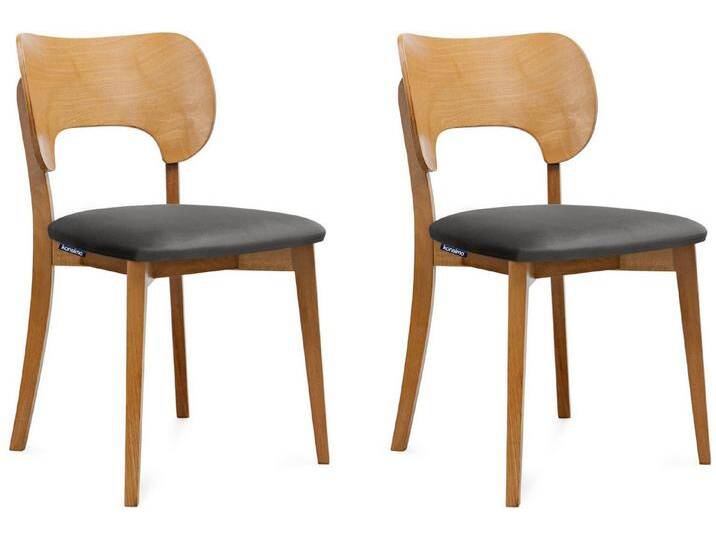 KONSIMO® Holzstuhl LYCO Küchenstühl Esstischstühl Wohnzimmerstühl Esszimmer Stühl Eiche (Esszimmerstühl, 2 St), Velours-Sitz, Gestell aus Massivholz von OTTO