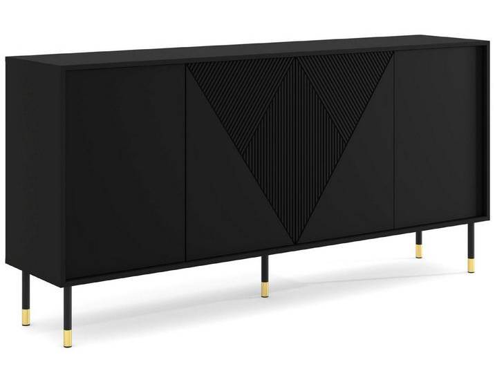 KONSIMO® Kommode TULA Sideboard, Türkommode, mit Push-to-Open-System (Breite 180 cm), schwarze Metallfüße 20 cm, zwei Einlegeböden, Industrial von OTTO