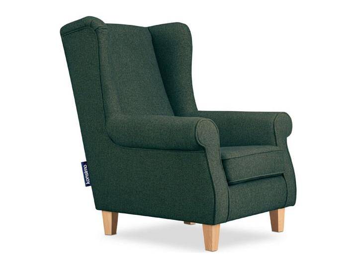 KONSIMO® Ohrensessel MILES Gepolsterter Sessel, mit Armlehnen, Massivholzbeine, grün von OTTO
