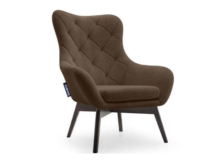 KONSIMO® Ohrensessel RAMOS, Sessel mit Steppung,robuste Holzbeine,Polyurethanschaum im Sitz, braun von OTTO