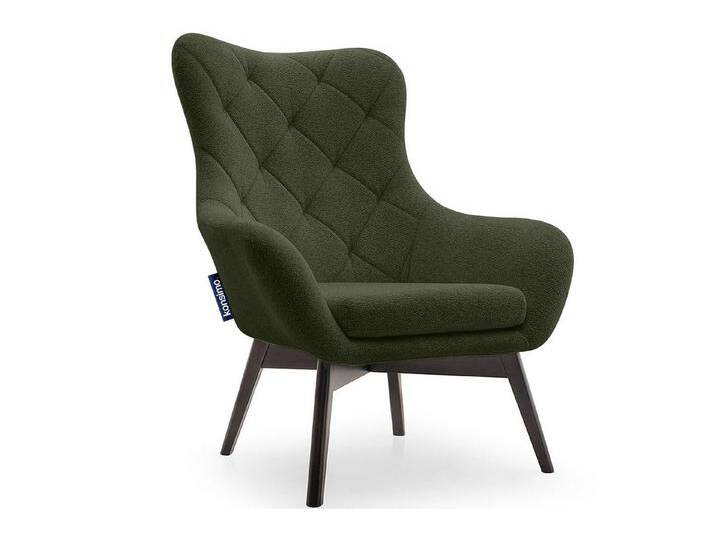 KONSIMO® Ohrensessel RAMOS, Sessel mit Steppung,robuste Holzbeine,Polyurethanschaum im Sitz, grün von OTTO