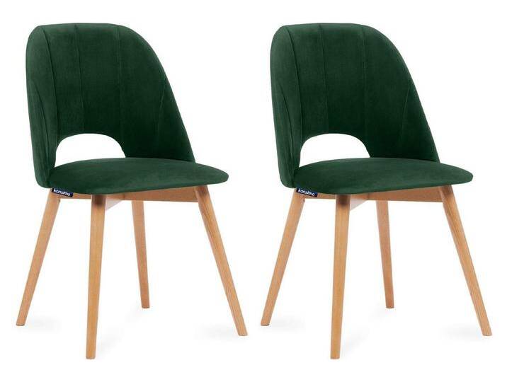 KONSIMO® Polsterstuhl TINO Wohnzimmerstühl Esstischstühl Bürostuhl (Esszimmerstühl, 2 St), Velours-Sitz, hergestellt in der EU, grün von OTTO