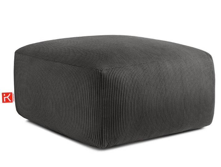 KONSIMO® Sitzhocker BUFFO Pouf, Polsterhocker, hergestellt in der EU, extrem weicher und bequemer Sitz, mit gewellter Feder, Modern, grau von OTTO
