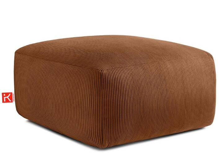 KONSIMO® Sitzhocker BUFFO Pouf, Polsterhocker, hergestellt in der EU, extrem weicher und bequemer Sitz, mit gewellter Feder, Modern, orange von OTTO