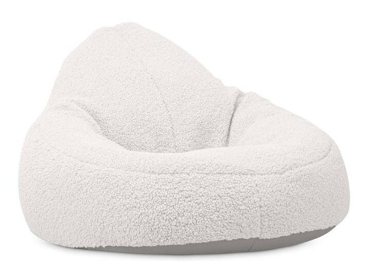 KONSIMO® Sitzsack COSMO Sitzhocker Sitzpouf, mit Polystyrolkugeln gefüllt, zeitloses Design, weiß, Bouclé-Stoff, weiß von OTTO