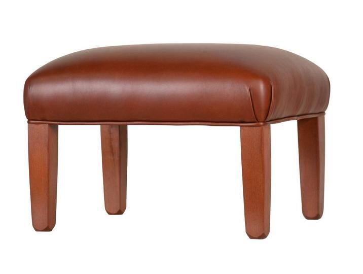 Kai Wiechmann Fußhocker Lederfußhocker klein Rindsleder mit Keder Classic, braun von OTTO