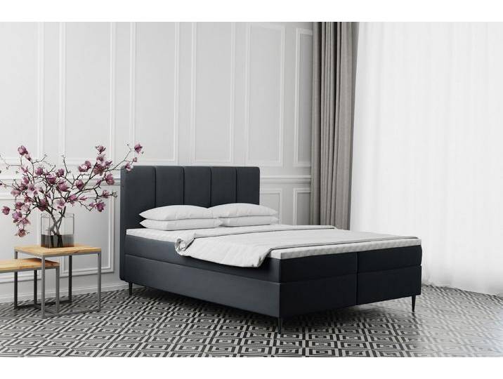 Kaiser Möbel Boxspringbett ADEL mit Bettkasten und Matratze – Stoff Monolith Komfort (Komplett-Set mit Matratze und Bettkasten), Zwei Bettkästen mit Hebefunktion,Bezug aus Mikrofaser von OTTO