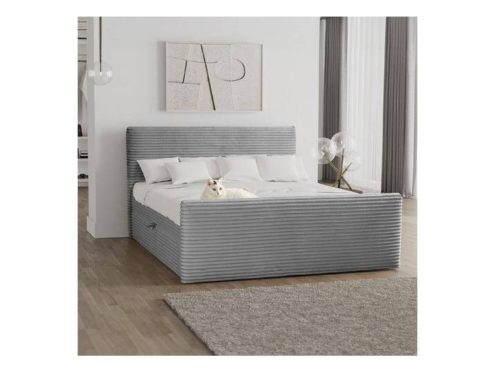 Kaiser Möbel Boxspringbett Trento mit Bettkasten, Topper und Bonellmatratze, VELO Stoff (Komplett-Set (Bettgestell, Matratze, Topper), mit Topper mit Bettkasten antibakterieller Bezug einfache Montage von OTTO