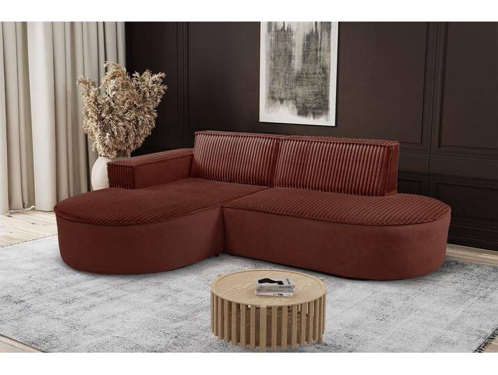 Kaiser Möbel Ecksofa Modernes L-förmiges Designer-Ecksofa Modena Soft, orange, Ottomane Links, Kupfer von OTTO