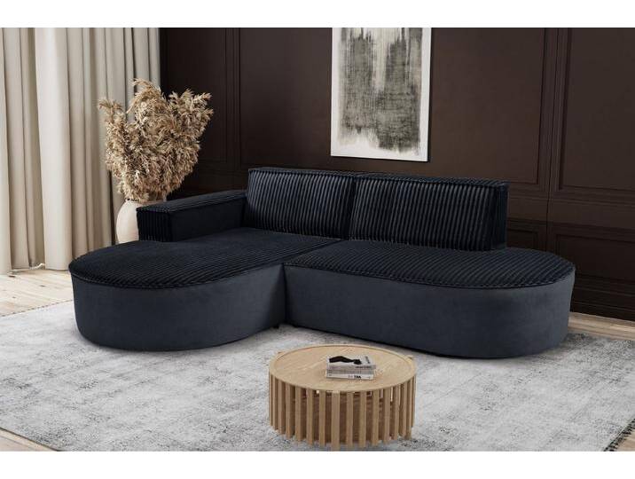 Kaiser Möbel Ecksofa Modernes L-förmiges Designer-Ecksofa Modena Soft, schwarz, Ottomane Links, Schwarz von OTTO