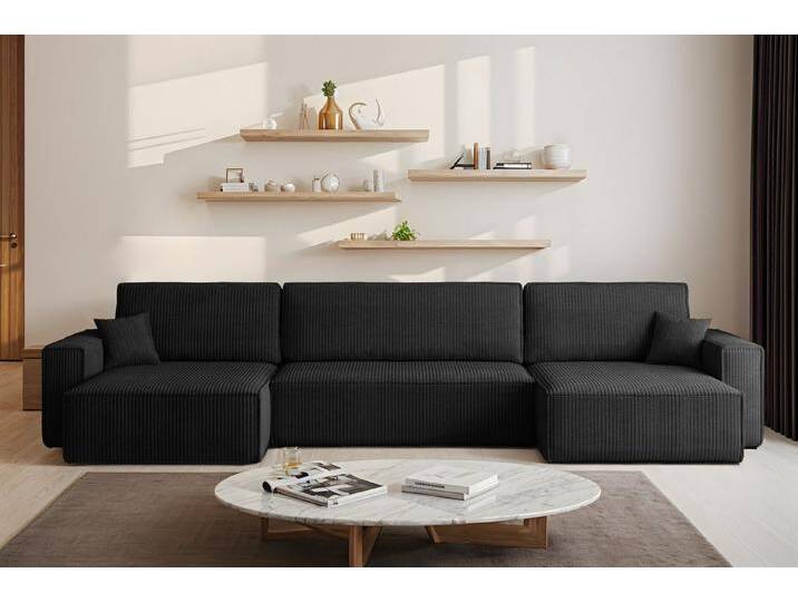 Kaiser Möbel Ecksofa mit schlaffunktion und bettkasten, BEST U XL stoff Poso und Verita, Komfortabler Schaumstoff, Schlaffunktion, Bettkasten, schwarz Kaiser Möbel Ecksofa mit schlaffunktion und bettkasten, BEST U XL stoff Poso und Verita, Komfortabler Schaumstoff, Schlaffunktion, Bettkasten, schwarz von OTTO