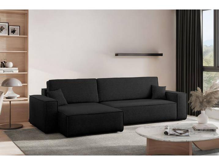Kaiser Möbel Ecksofa mit schlaffunktion und bettkasten, BEST XL stoff Poso, Quelle, Verita, Mit Bettfunktion und Bettzeugfach, schwarz, Ottomane Links Kaiser Möbel Ecksofa mit schlaffunktion und bettkasten, BEST XL stoff Poso, Quelle, Verita, Mit Bettfunktion und Bettzeugfach, schwarz, Ottomane Links von OTTO