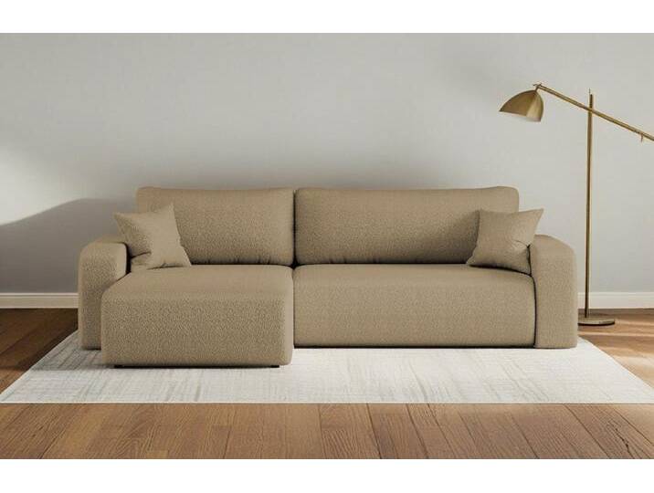 Kaiser Möbel Ecksofa mit schlaffunktion und bettkasten, MILANO XL stoff Poso und Quelle, Schlaffunktion, Bettkasten, viele Farben, bequem, praktisch, braun von OTTO