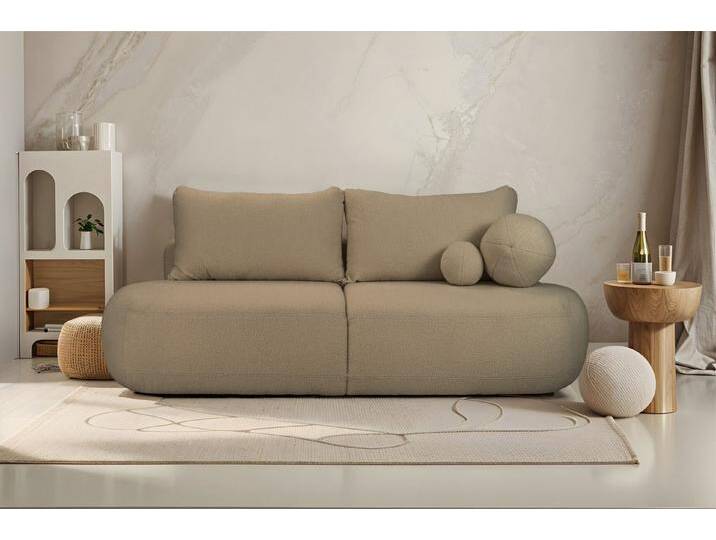 Kaiser Möbel Schlafsofa mit Bettkasten Fabo, Stoff Quelle, Mit Schlaffunktion und Bettkasten, braun, Hellbraun von OTTO
