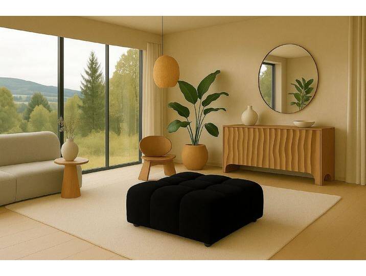 Kaiser Möbel Sitzhocker luxuriöser,Modulhocker im Veloursdesign im Stoff Bluvel BOLLA (Einzelmöbel, Einzelhocker der BOLLA-Serie), Bubble-Design / abgerundete Form,Luxuriöse Samtoberfläche von OTTO