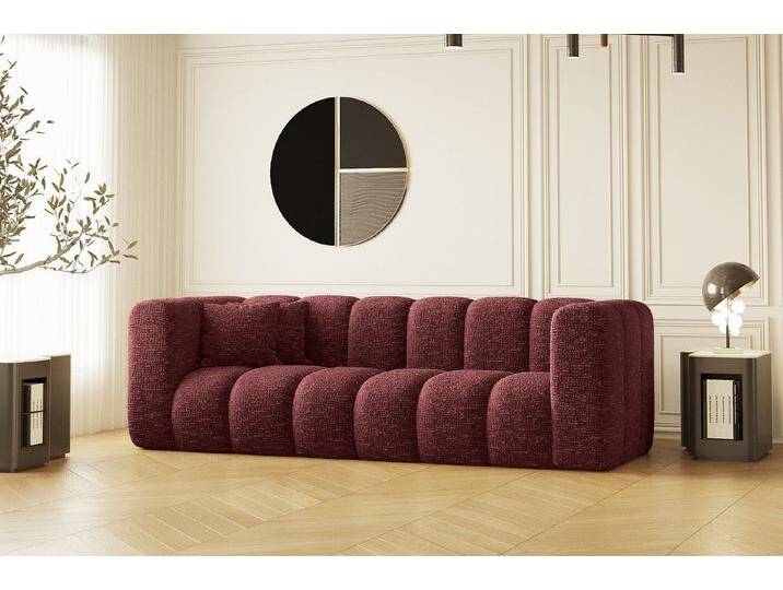 Kaiser Möbel Sofa Couch, Dreisitzer Grand Modular Stoff Salvador und Haga, Bequem, modular, viele Farben, rot, Rotwein von OTTO