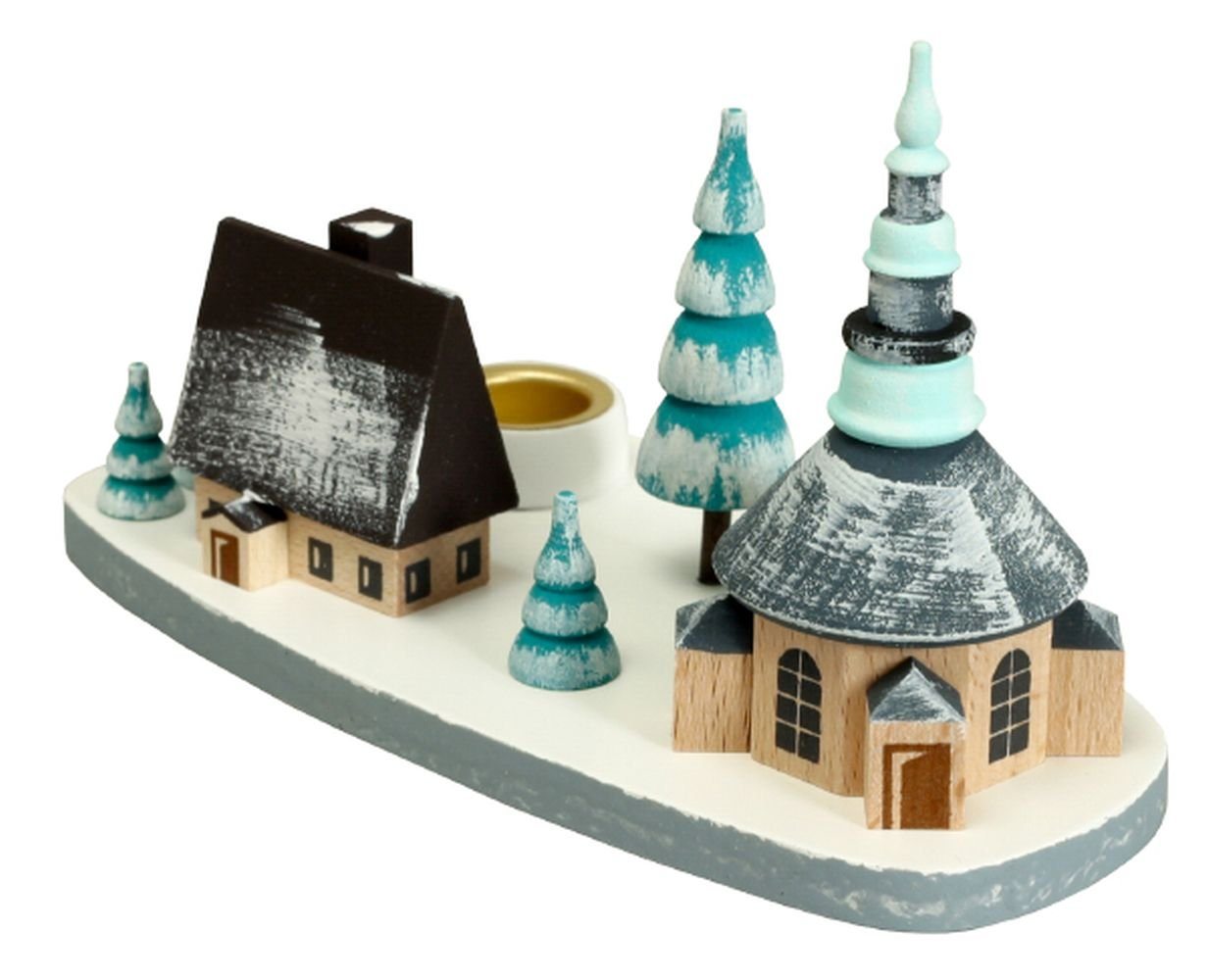 Kerzenhalter Kerzenhalter Seiffener Kirche winterlich Höhe 7,5 cm NEU von OTTO