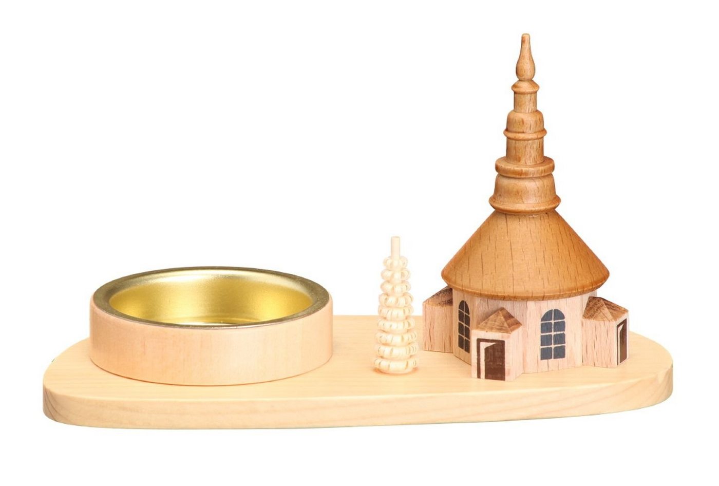 Kerzenhalter Teelichthalter Kirche natur BxHxT 16x7x5,5cm NEU von OTTO