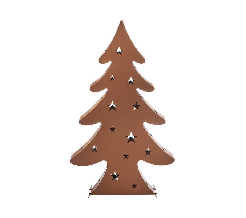 Kobolo Kerzenlaterne Windlicht Deko Baum - CHRISTMAS - Metall Rostoptik von Kobolo