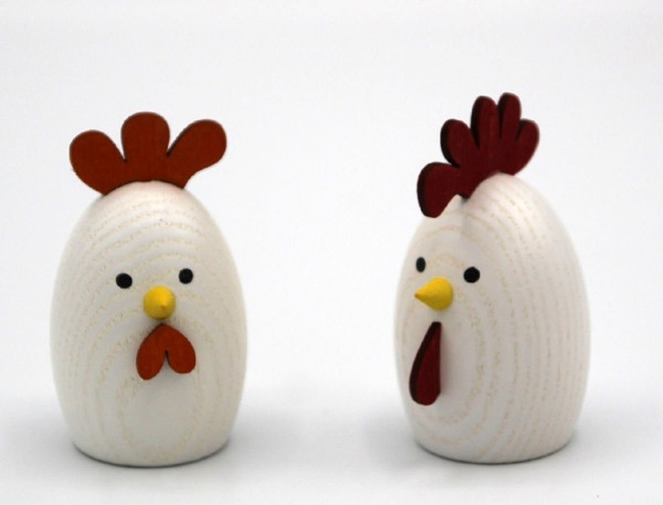 Kerzenständer Miniatur Hahn & Huhn, weiß BxHxT 3,5x6x4cm NEU von OTTO