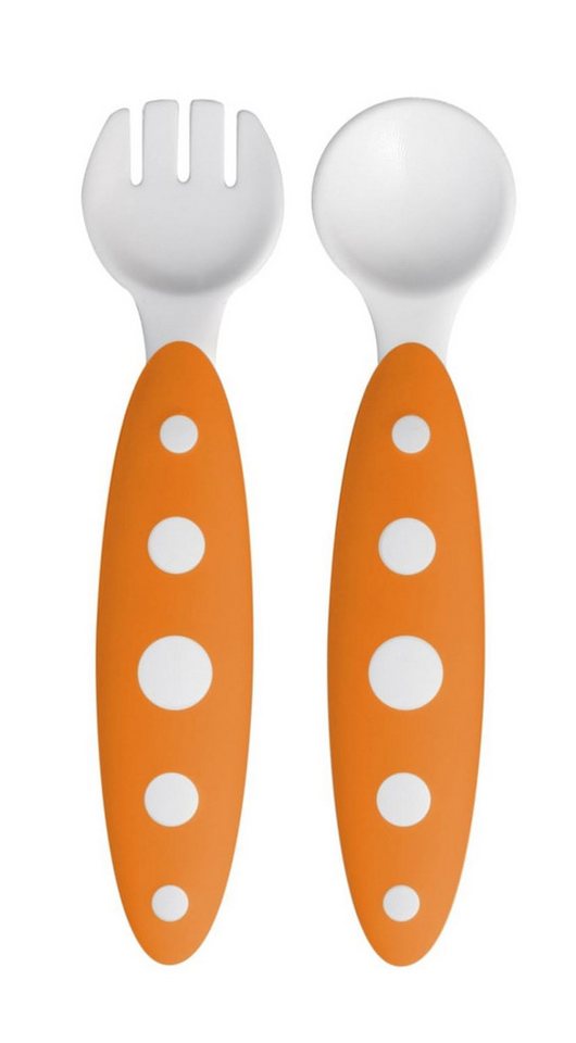 Kinderbesteck Kinderbesteck Set Babybesteck Löffel Gabel Ohne Kanten Orange von OTTO