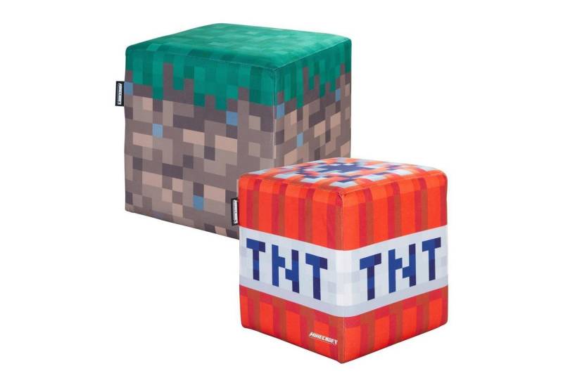 Kinderhocker 2er Set MINECRAFT, Mehrfarbig, Samt, B 35 x H 35 x T 35 cm von OTTO