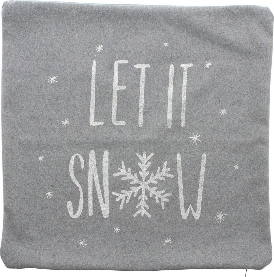 Kissenbezug Kissenhülle Let it snow", (1 Stück), Schriftzug" von OTTO