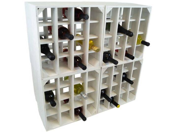 Kistenkolli Altes Land Allzweckkiste 4er Set Weinregal 16er weiss Abstellregal Weingestell Fächer Flaschenr (Spar-Set), braun von OTTO