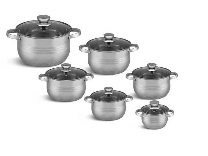 KlönBerg Topf-Set 12 tlg Topfset aus Edelstahl mit Deckeln Suppentopf Kochtopf, Aluminium, Edelstahl (Passt in jede Küche! 2.1L / 2.9L / 3.9L / 5.1L / 6.6L / 7.7L, 12-tlg. KlönBerg Topf-Set 12 tlg Topfset aus Edelstahl mit Deckeln Suppentopf Kochtopf, Aluminium, Edelstahl (Passt in jede Küche! 2.1L / 2.9L / 3.9L / 5.1L / 6.6L / 7.7L, 12-tlg. von OTTO