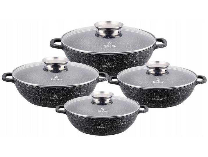 KlönBerg Topf-Set Schöne niedriger Töpfe mit Steinbeschichtung 4 verschiedenen Größen, Aluminiumguss, Keramik, Edelstahl (Passt in jede Küche! (1.7L / 2.6L 4.8L), 6-tlg., Es ist eine perfekte Geschenkidee für jeden Anlass) von OTTO