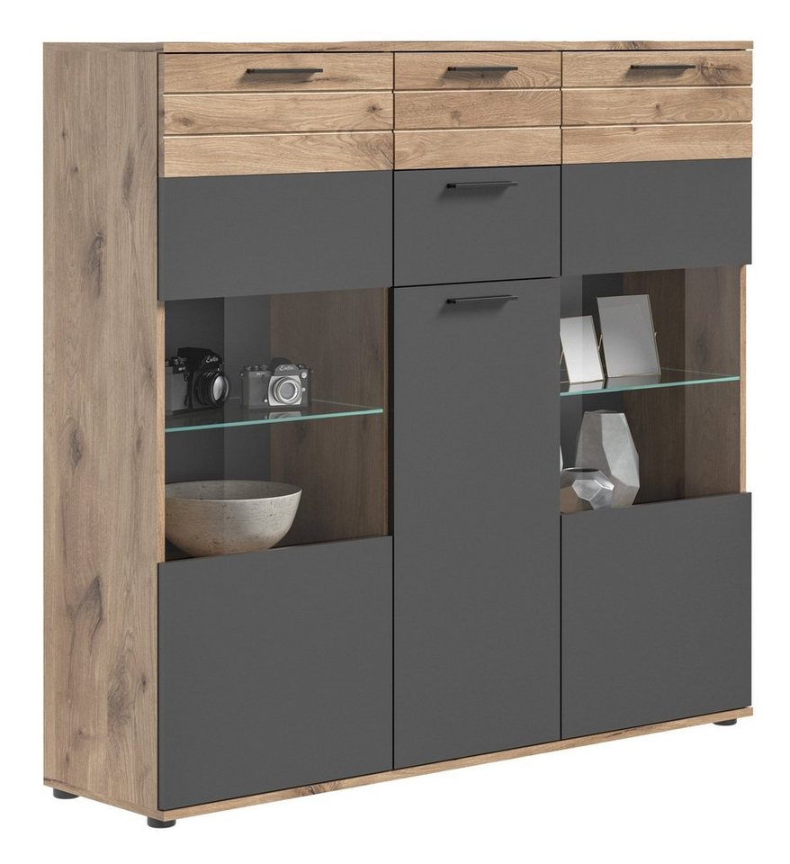 Kommode Highboard, MARGA, Braun, B 140 cm, T 37 cm von OTTO