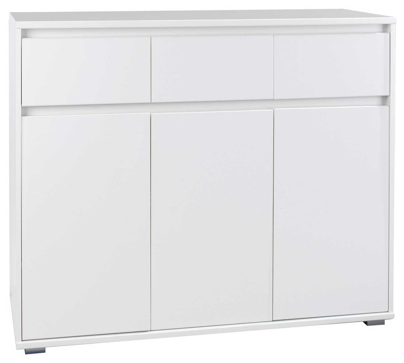 Kommode IKARUS, B 118 x H 103 cm, Weiß matt, 3 Türen, 3 Schubladen von OTTO