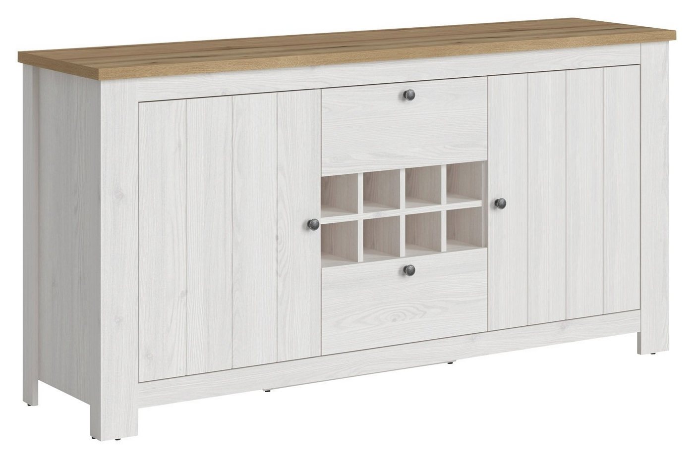 Sideboard CORNELL, Sibiu Lärche Dekor, Coast Evoke Eiche, 2 Türen, 2 Schubladen, B 178 x H 89 x T 46 cm von OTTO