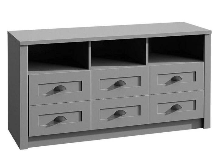 Konsimo KONSIMO Lowboard LEMAS Lowboard, TV-Schrank, hergestellt in der EU, mit Schubladen, Stauraum, Provenzalische Stil, grau Konsimo KONSIMO Lowboard LEMAS Lowboard, TV-Schrank, hergestellt in der EU, mit Schubladen, Stauraum, Provenzalische Stil, grau von OTTO