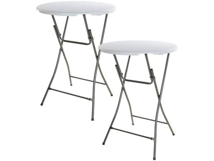 Koopman Stehtisch Bistrotisch Biertisch Ø 80 cm Rund klappbar 1/2/3 er Set (2-St), 2 Stk., Klappbar, Ø 80 cm, Rund, klappbar Kunststoff, weiß von OTTO