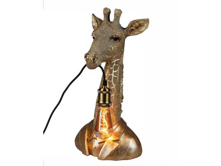 Kremers Schatzkiste Stehlampe Stehlampe Giraffe 50 cm Antik-gold Stimmungslampe Deko Giraffenkopf von OTTO