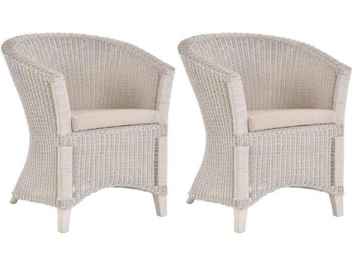 Krines Home Cocktailsessel 2er Set Rattan Sessel Ken Cocktailsessel Lounge Wohnzimmer Sessel (2-St), Clubsessel Rattansessel, beige, Old Creme von OTTO