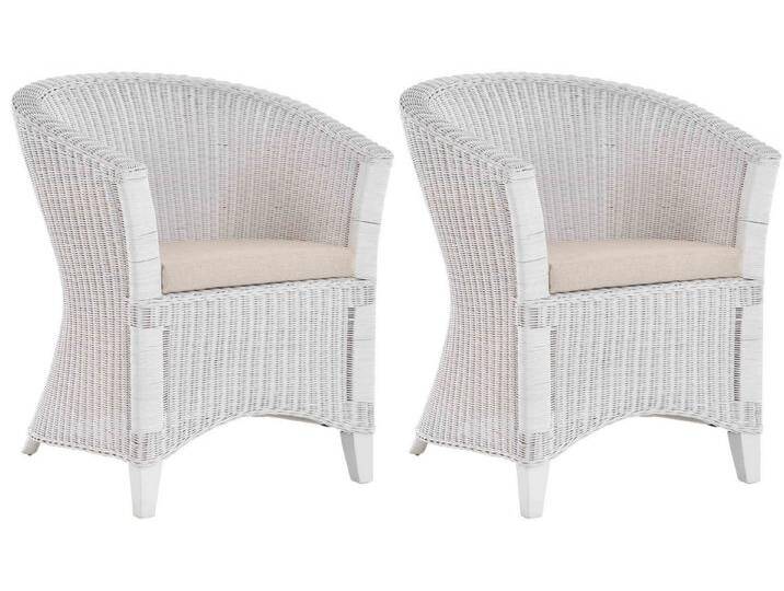 Krines Home Cocktailsessel 2er Set Rattan Sessel Ken Cocktailsessel Lounge Wohnzimmer Sessel (2-St), Clubsessel Rattansessel, weiß, Weiss von OTTO