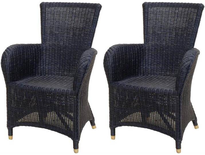 Krines Home Esszimmersessel 2er Set Bequemer Rattan Esszimmer-Sessel mit hoher Rückenlehne, aus Natur Rattan mit Armlehne Rattansessel Esszimmerstuhl von OTTO