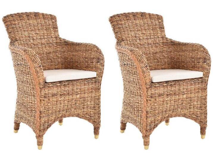 Krines Home Esszimmersessel 2er Set Esszimmersessel Rattan Esszimmerstuhl mit Armlehne Sessel, braun, Bananenblatt Krines Home Esszimmersessel 2er Set Esszimmersessel Rattan Esszimmerstuhl mit Armlehne Sessel, braun, Bananenblatt von OTTO