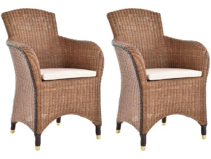 Krines Home Esszimmersessel 2er Set Esszimmersessel Rattan Esszimmerstuhl mit Armlehne Sessel, braun, Braun Krines Home Esszimmersessel 2er Set Esszimmersessel Rattan Esszimmerstuhl mit Armlehne Sessel, braun, Braun von OTTO