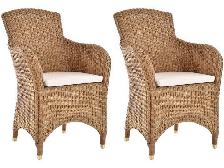 Krines Home Esszimmersessel 2er Set Esszimmersessel Rattan Esszimmerstuhl mit Armlehne Sessel, braun, Hell Braun Krines Home Esszimmersessel 2er Set Esszimmersessel Rattan Esszimmerstuhl mit Armlehne Sessel, braun, Hell Braun von OTTO