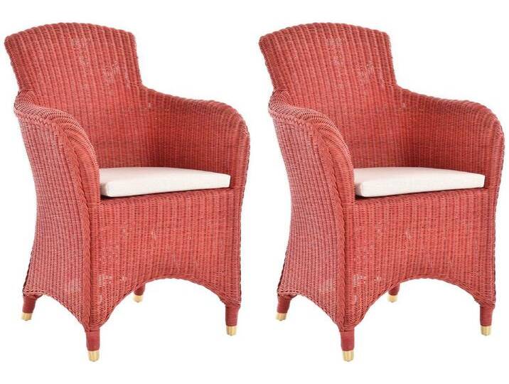 Krines Home Esszimmersessel 2er Set Esszimmersessel Rattan Esszimmerstuhl mit Armlehne Sessel, rot, Rot Krines Home Esszimmersessel 2er Set Esszimmersessel Rattan Esszimmerstuhl mit Armlehne Sessel, rot, Rot von OTTO