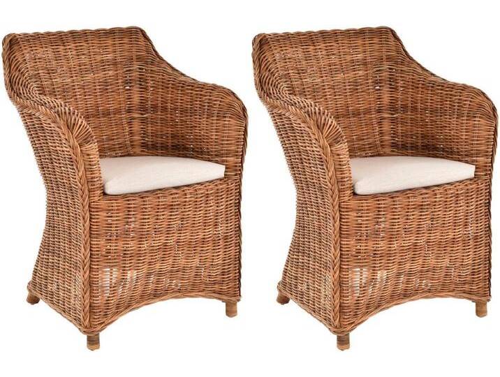 Krines Home Esszimmersessel 2er Set Rattan Esszimmersessel Dive Esszimmerstuhl mit Armlehne Sessel (Spar-Set, 2-St., 2er-Set), Rattansessel, Esszimmer von OTTO