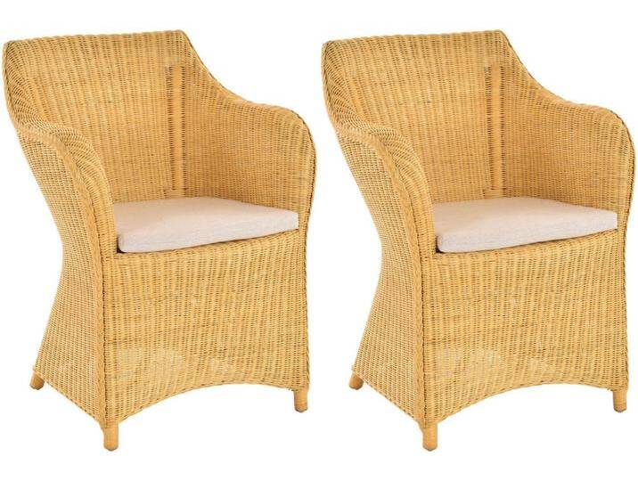 Krines Home Esszimmersessel 2er Set Rattan Esszimmersessel Dive Esszimmerstuhl mit Armlehne Sessel (Spar-Set, 2-St., 2er-Set), Rattansessel, Esszimmer von OTTO