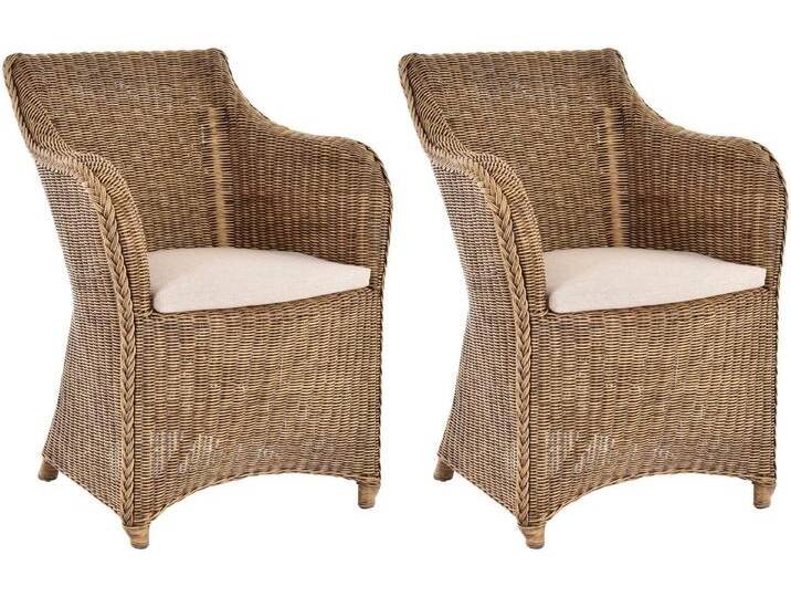 Krines Home Esszimmersessel 2er Set Rattan Esszimmersessel Dive Esszimmerstuhl mit Armlehne Sessel (Spar-Set, 2-St., 2er-Set), Rattansessel, Esszimmer von OTTO