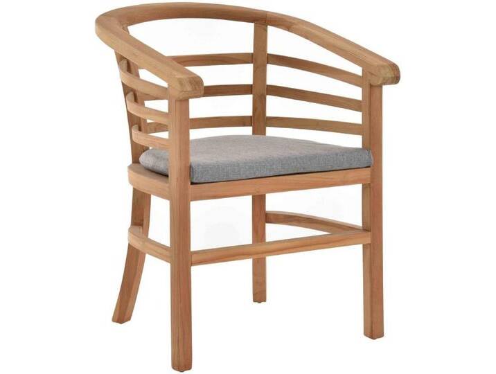 Krines Home Esszimmersessel Teakstuhl Holz Teak Stuhl Esszimmerstuhl mit Polster Sessel Massiv, beige, Paloma von OTTO