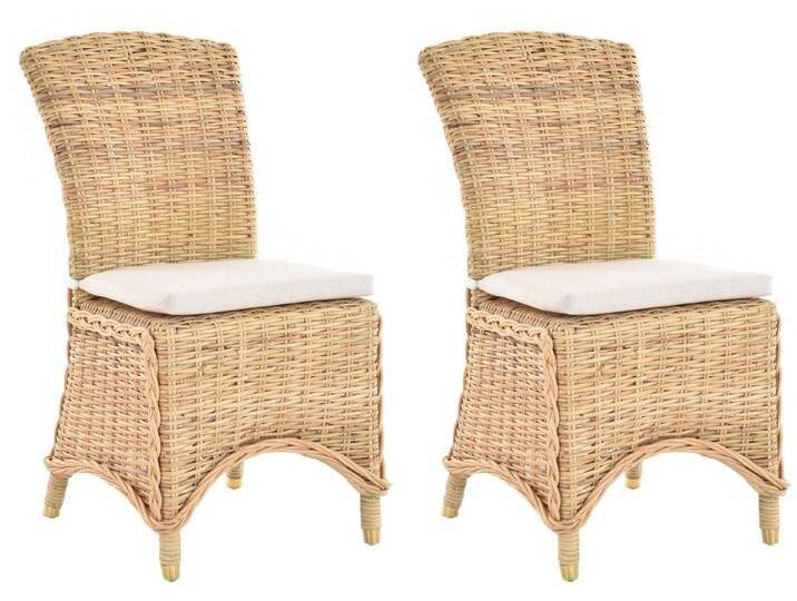 Krines Home Esszimmerstuhl 2er Set Esszimmersessel Rattan Esszimmerstuhl Rattanstuhl Korb-Stuhl, beige, Hell Natur von OTTO