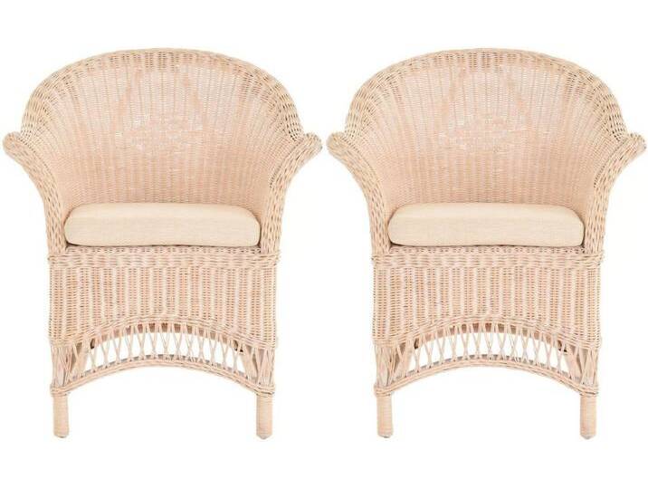 Krines Home Loungesessel 2er Set Extra breiter Rattansessel Landhaus Flechtsessel Wintergarten, Natur Rattan Sessel Korbsessel, weiß, Vintage Weiss Krines Home Loungesessel 2er Set Extra breiter Rattansessel Landhaus Flechtsessel Wintergarten, Natur Rattan Sessel Korbsessel, weiß, Vintage Weiss von OTTO